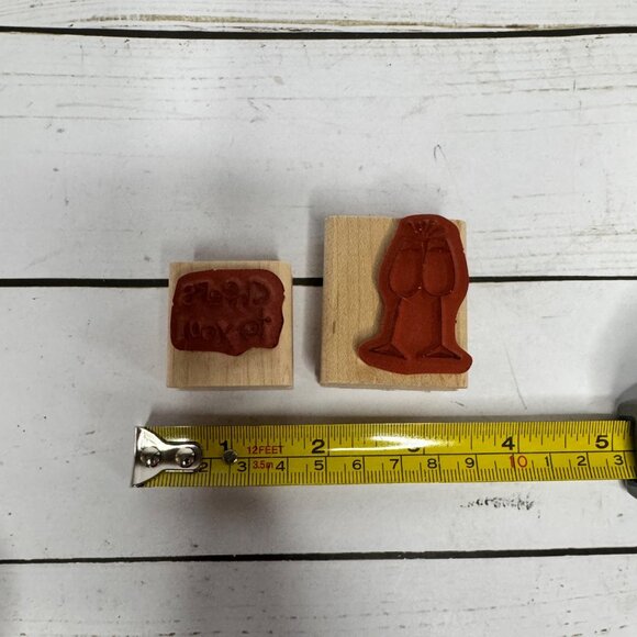 Stampin Up! Cheers To You Wood Mounted Rubber Stamps Set of 6 Cocktail Beer Wine - Picture 12 of 12